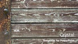  Presentation with iron - Audience pleasing slide deck consisting of wooden background from old plank boards with iron fastening horizontal arrangement in a row backdrop and a gray colored foreground