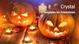  Presentation with funeral candle burning - Theme consisting of wooden background halloween holidays art background and a tawny brown colored foreground