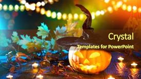  Presentation with funeral candle burning - Beautiful theme featuring wooden background halloween holidays art backdrop and a tawny brown colored foreground
