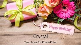  Presentation with happy birthday - Amazing slide deck having wooden background happy birthday backdrop and a soft green colored foreground