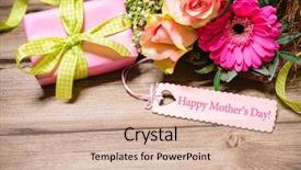  Presentation with happy mothers day - Slide deck consisting of wooden background happy mothers day background and a lemonade colored foreground