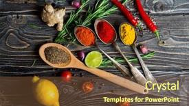  Presentation with lemon lime - Audience pleasing PPT layouts consisting of wooden background rosemary lemon backdrop and a tawny brown colored foreground