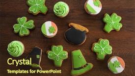  Presentation with wooden christian cross religious concept - Amazing slide deck having wooden background saint patrics day backdrop and a wine colored foreground