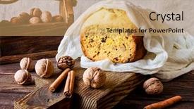  Presentation with bread life - Presentation design enhanced with wooden background still life background and a coral colored foreground