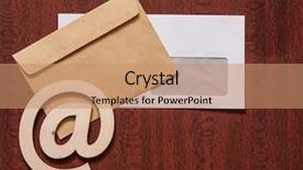  Presentation with wooden english letters alphabet - PPT layouts with wooden background table internet correspondence background and a coral colored foreground