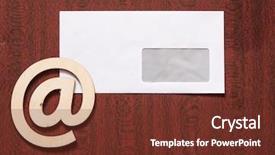  Presentation with wooden english letters alphabet - Slide deck featuring wooden background table internet correspondence background and a tawny brown colored foreground