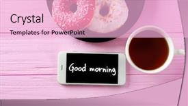  Presentation with rustic wood wooden frame - PPT theme enhanced with wooden background text good morning background and a lemonade colored foreground