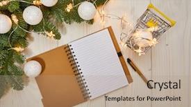  Presentation with fire old paper - Cool new PPT layouts with wooden background top view christmas backdrop and a coral colored foreground