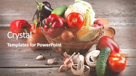  Presentation with vegan vegetarian diet - Audience pleasing PPT theme consisting of wooden background vegan food backdrop and a red colored foreground