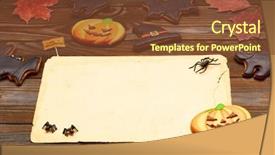  Presentation with old paper - Slides having wooden background with autumn leaves background and a  colored foreground