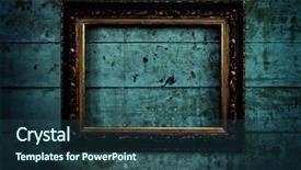  Presentation with picture frame - Cool new slide deck with wooden background with picture frame backdrop and a ocean colored foreground