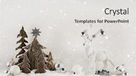  Presentation with white christmas - Beautiful PPT theme featuring christmas decoration on wooden background backdrop and a white colored foreground