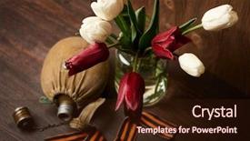  Presentation with world war - Beautiful presentation design featuring wooden background world war backdrop and a wine colored foreground