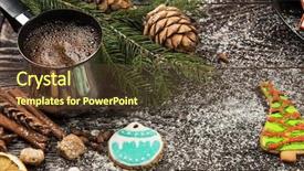  Presentation with new years - Theme enhanced with wooden background xmas theme background and a tawny brown colored foreground