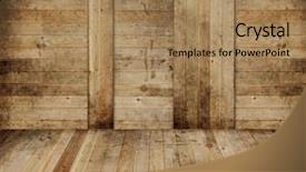  Presentation with barn - Cool new PPT theme with wooden barn interior backdrop and a coral colored foreground