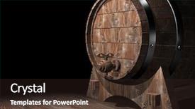  Presentation with beer - PPT layouts consisting of wooden barrel 3d visualization background and a wine colored foreground