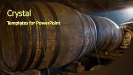  Presentation with barrels - Beautiful presentation featuring wooden barrels at beer factory backdrop and a wine colored foreground