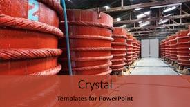  Presentation with barrels - Amazing slide set having wooden barrels in a fish backdrop and a red colored foreground