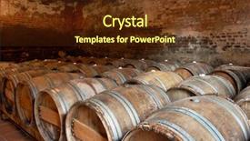  Presentation with barrels - Presentation with wooden barrels in a wine background and a tawny brown colored foreground