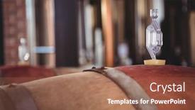  Presentation with barrels - Slide deck enhanced with wooden-barrels-of-wine-fermenting background and a coral colored foreground