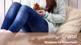  Presentation with dry forest - Beautiful slides featuring wooden basket with evergreen backdrop and a coral colored foreground