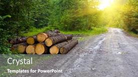  Presentation with forests - Colorful PPT theme enhanced with tired business woman with documents in her workplace backdrop and a light gray colored foreground