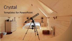  Presentation with telescope - Amazing presentation having wooden bedroom with telescope luxury backdrop and a coral colored foreground