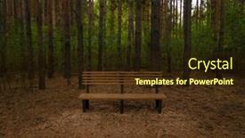  Presentation with yellow orange - Beautiful PPT theme featuring wooden-bench-under-the-orange backdrop and a wine colored foreground