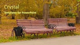  Presentation with yellow orange - Presentation consisting of wooden-bench-under-the-orange background and a tawny brown colored foreground