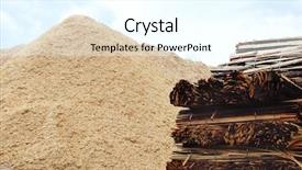  Presentation with lumber - Cool new presentation theme with wooden biomass chips and lumber backdrop and a cool aqua colored foreground