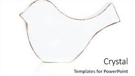  Presentation with bird - PPT theme enhanced with wooden bird isolated on white background and a white colored foreground