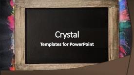  Presentation with free - PPT theme having wooden blackboard with free space background and a dark gray colored foreground