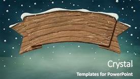  Presentation with snow - Beautiful theme featuring wooden blank sign in snow backdrop and a gray colored foreground