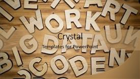  Presentation with random words - Cool new PPT layouts with wooden block letters words backdrop and a coral colored foreground