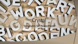  Presentation with random words - PPT theme consisting of wooden block letters words background and a coral colored foreground