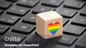  Presentation with rainbow - Audience pleasing presentation consisting of wooden-block-with-lgbt-rainbow backdrop and a dark gray colored foreground