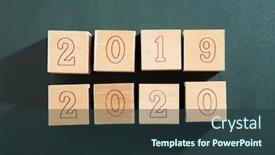  Presentation with new year 2020 - Cool new PPT theme with wooden-block-with-number-2020 backdrop and a tawny brown colored foreground