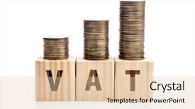  Presentation with vat - PPT layouts consisting of wooden block with vat background and a  colored foreground