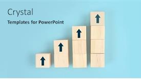  Presentation with growth steps - Amazing slide set having wooden-blocks-chart-steps backdrop and a light blue colored foreground