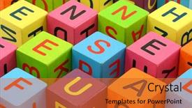  Presentation with blocks - Amazing theme having wooden blocks isolated on white backdrop and a gold colored foreground