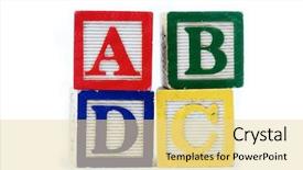  Presentation with blocks - Audience pleasing theme consisting of wooden blocks stacked vertically backdrop and a blonde colored foreground