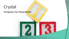  Presentation with colour blocking building blocks - Beautiful presentation theme featuring wooden blocks stacked vertically backdrop and a white colored foreground