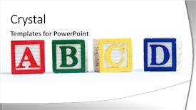  Presentation with colour blocking building blocks - Colorful slides enhanced with wooden blocks stacked vertically backdrop and a white colored foreground