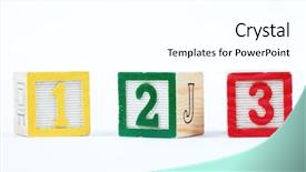  Presentation with blocks - Audience pleasing PPT theme consisting of wooden blocks stacked vertically backdrop and a white colored foreground