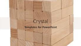  Presentation with cube - Slide deck having wooden-blocks-toy-made background and a coral colored foreground