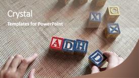  Presentation with adhd - Cool new slide set with wooden blocks with adhd word backdrop and a coral colored foreground