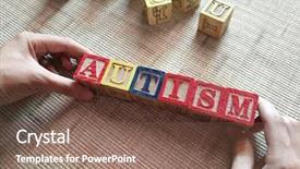  Presentation with autism - Slides featuring wooden blocks with autism word background and a violet colored foreground