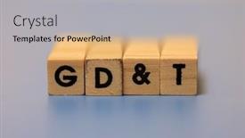  Presentation with blocks - Slide set having wooden-blocks-with-geometric-dimensioning background and a light gray colored foreground