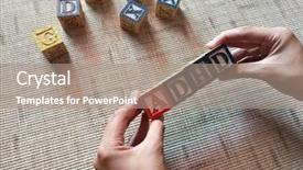  Presentation with adhd - Beautiful slide deck featuring wooden blocks with text adhd backdrop and a coral colored foreground