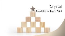  Presentation with five star - Presentation theme featuring wooden-blocks-with-the-five background and a white colored foreground